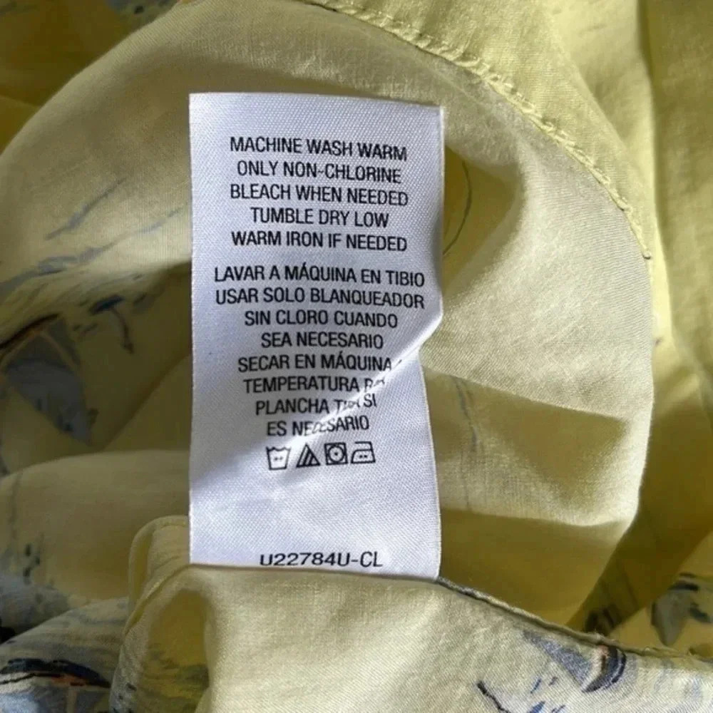 David Taylor Resort Short Sleeve Button Up Shirt Yellow Print‎ Men’s Size 2X - Picture 6 of 6